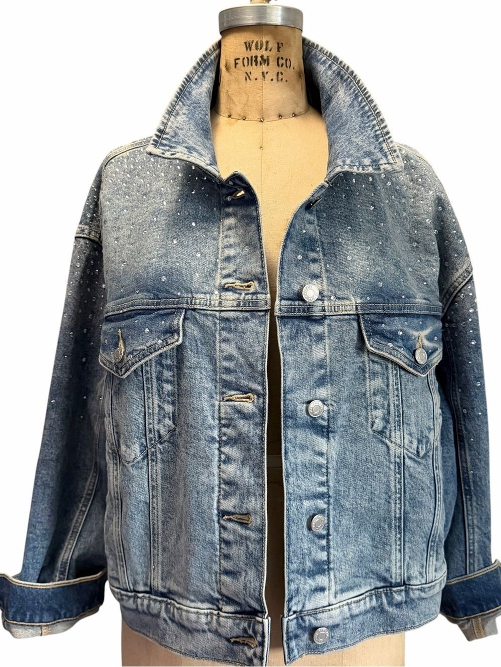 PINK DENIM BY PINK BOYFRIEND TRUCKER JACKET Size M